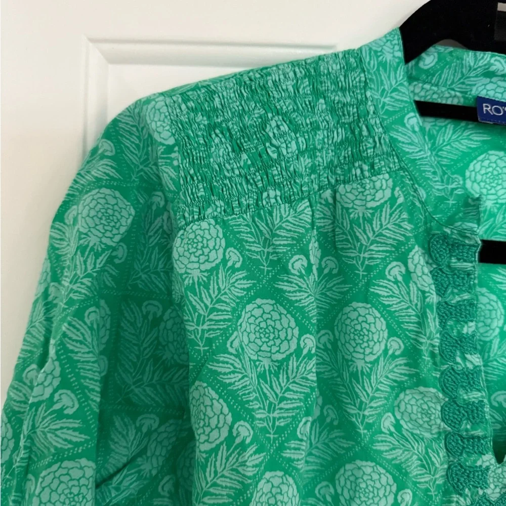 Ro’s Garden Green Floral Women's Top Size Small - Picture 5 of 9